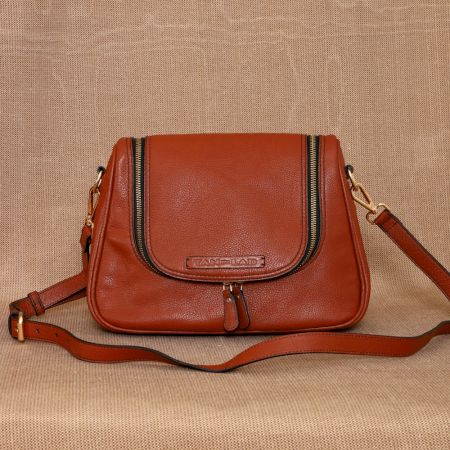 Handcrafted Charcoal Sling Bag Leather Premium Deluxe